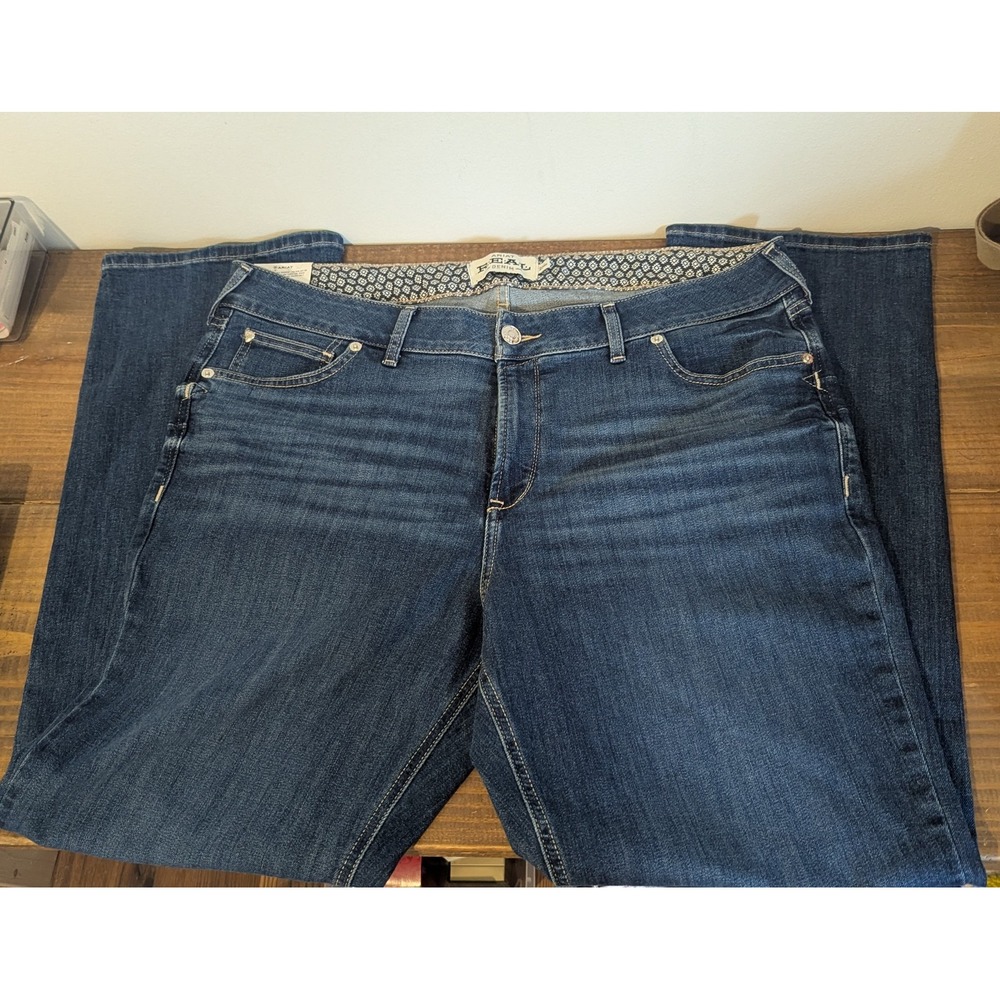 Ariat REAL Denim Mackenzie Abby Straight Leg Jeans Perfect Rise Dark Wash 22WR